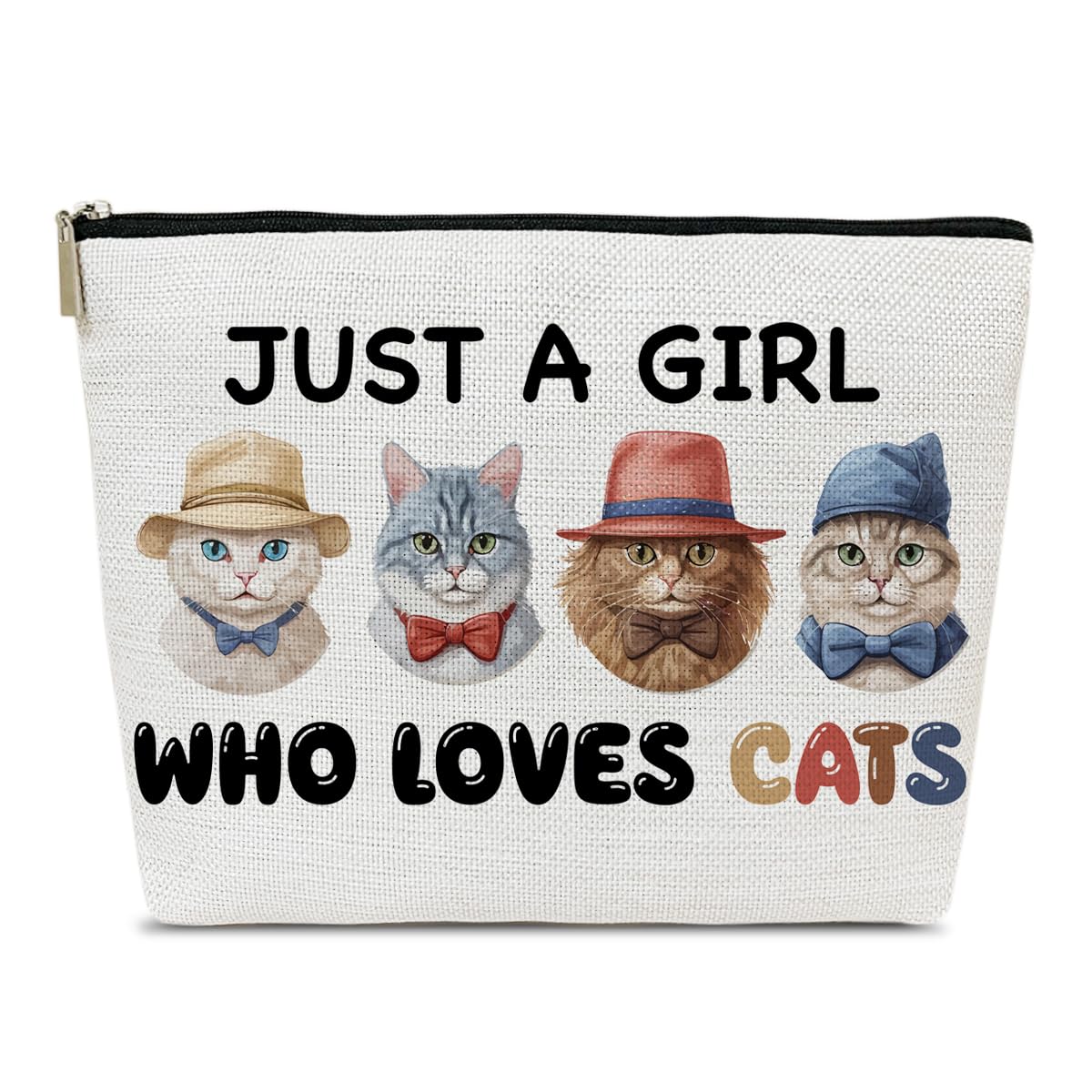 Cat Lover Gift Travel Cosmetic Bag Cat Mother Gift Makeup Bag Animal Lovers Gift Cat Themed Gift Cat Mom Mothers Day Gift Cat Mom Stuff Cat Purse Cat Gifts for Girl Just A Girl Who Loves Cat