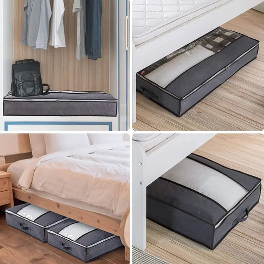 2pcs Large Underbed Storage Bags with Clear Window