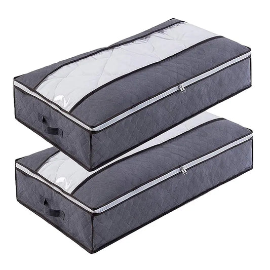 2pcs Large Underbed Storage Bags with Clear Window